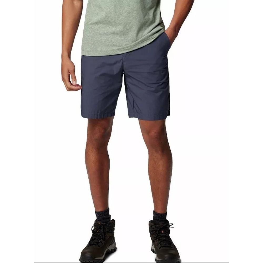 Columbia Shorts Mens 34 Navy Washed-Out Short 10" Inseam Cotton Casual 1491953
